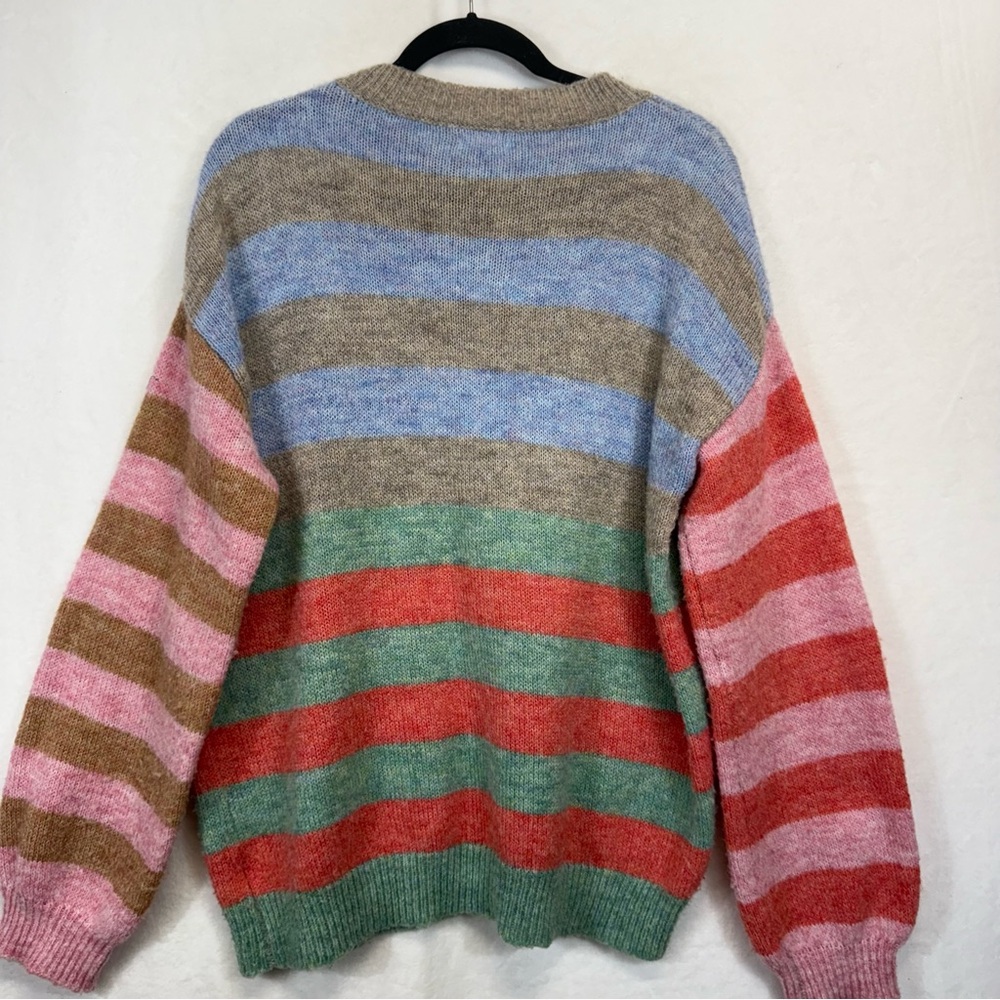 Easel Multicolor Striped Crew Neck Sweater - Picture 9 of 9